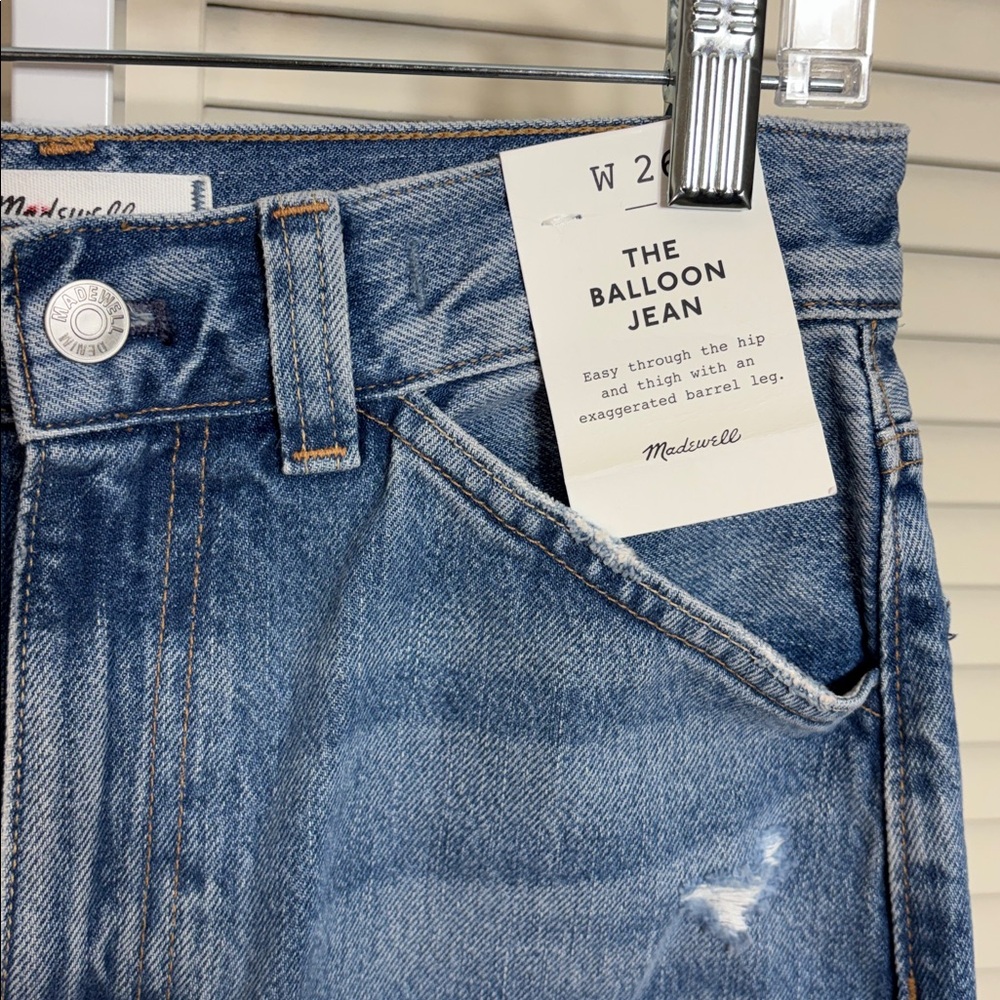 NWT Madewell The Balloon Jean Distressed Barrel Leg Size 26 - Picture 9 of 16
